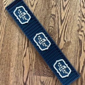 Kraken Rum Heavy Duty Bar Rail Mat Rubber Non-Slip Home Bar Man Cave NWT
